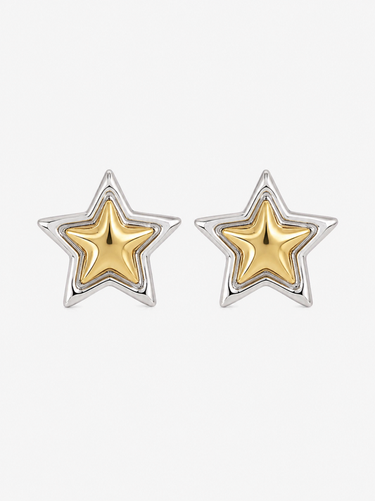 Aretes Chunky Star Bicolor